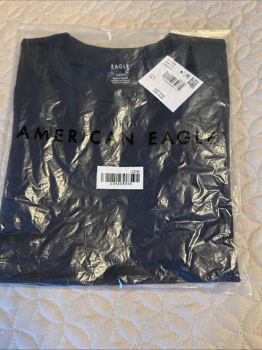 American Eagle Outfitters Short-Sleeve Crew Tee - Navy Blue
